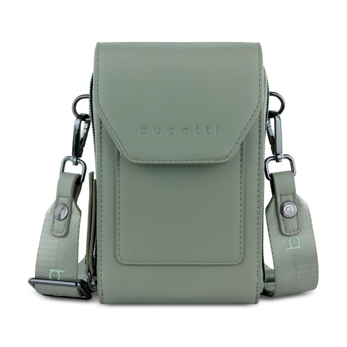 Geanta dama crossbody, bugatti, cu compartiment pentru telefon, seria Almata 496653, Verde menta [2]