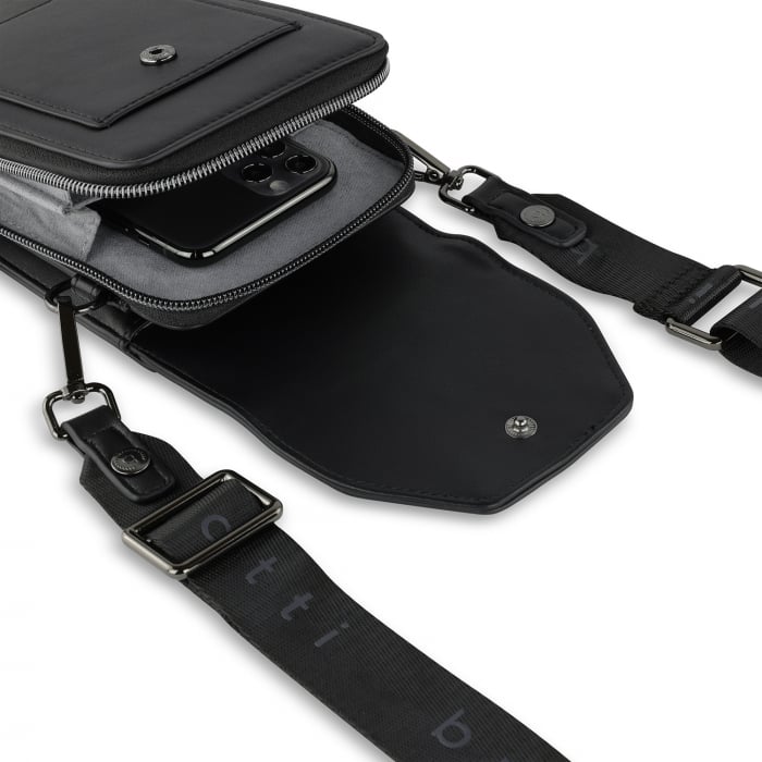 Geanta dama crossbody, bugatti, cu compartiment pentru telefon, seria Almata 496653, Negru [2]