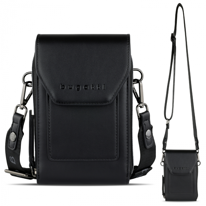 Geanta dama crossbody, bugatti, cu compartiment pentru telefon, seria Almata 496653, Negru [5]