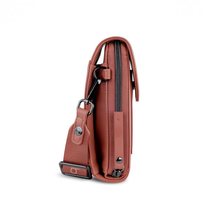 Geanta dama crossbody, bugatti, cu compartiment pentru telefon, seria Almata 496653, Rosu caramiziu [3]