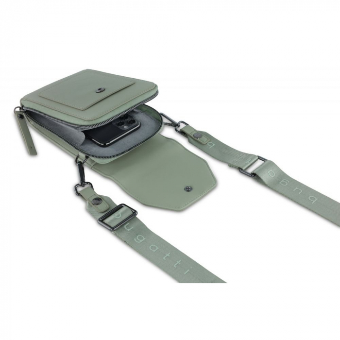 Geanta dama crossbody, bugatti, cu compartiment pentru telefon, seria Almata 496653, Verde menta [3]