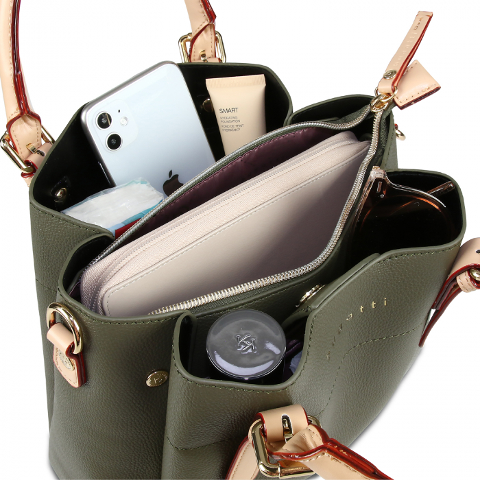 Geanta dama din material sintetic, bugatti, Ella Top Handle M, Verde olive [2]