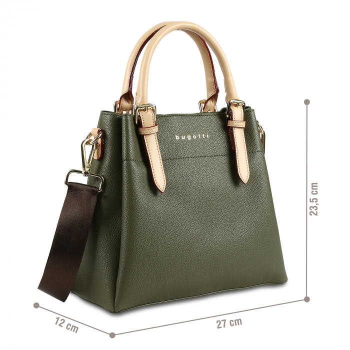 Geanta dama din material sintetic, bugatti, Ella Top Handle M, Verde olive [7]