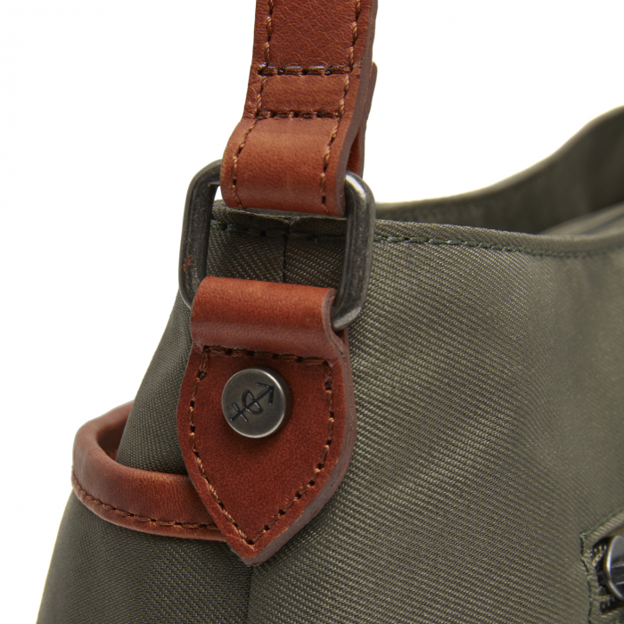 Geanta dama din nylon si piele naturala, The Chesterfield Brand, Nevon, Verde inchis [5]