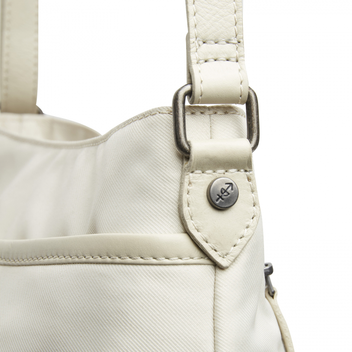 Geanta dama din nylon si piele naturala, The Chesterfield Brand, Nevon, Alb [5]