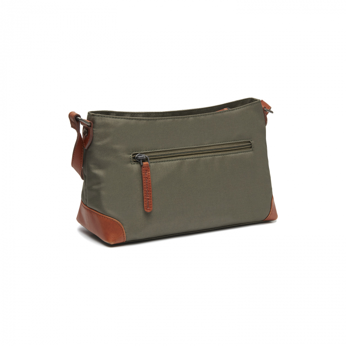 Geanta dama din nylon si piele naturala, The Chesterfield Brand, Nevon, Verde inchis [6]