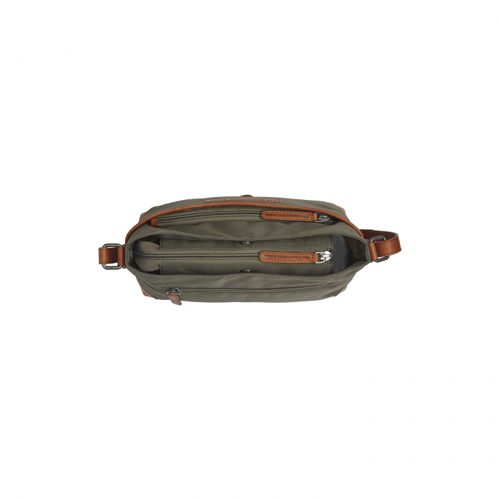 Geanta dama din nylon si piele naturala, The Chesterfield Brand, Nevon, Verde inchis [3]