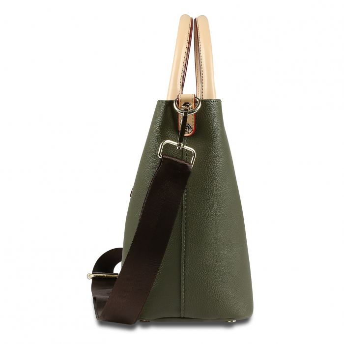 Geanta dama din piele ecologica, bugatti, Ella Shopper M, Verde olive [5]