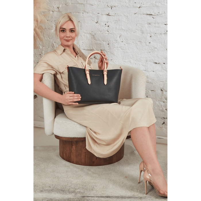 Geanta dama din piele ecologica, bugatti, Ella Shopper M, Negru [1]