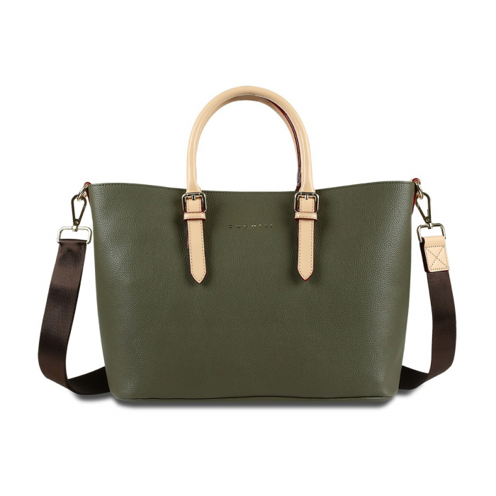 Geanta dama din piele ecologica, bugatti, Ella Shopper M, Verde olive [4]