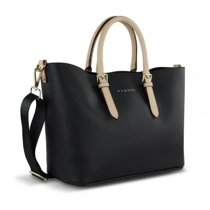 Geanta dama din piele ecologica, bugatti, Ella Shopper M, Negru [2]