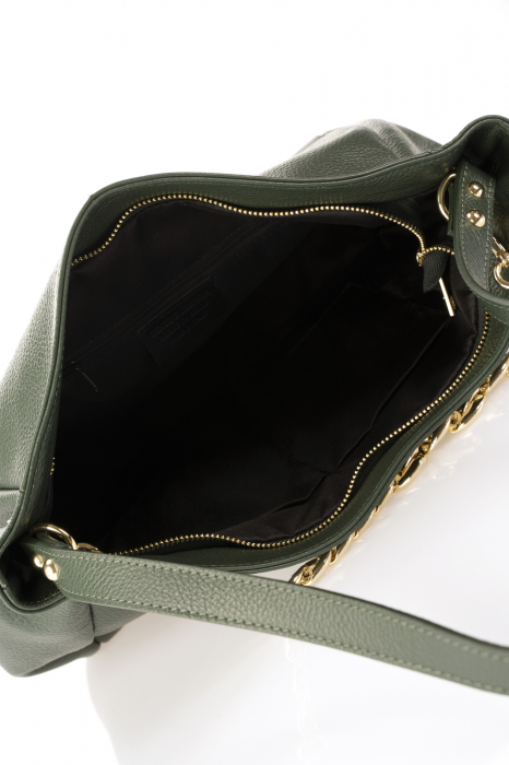 Geanta dama din piele naturala, Massimo Castelli, model 1044, Verde inchis [4]