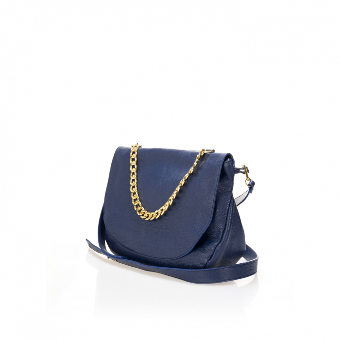 Geanta dama din piele naturala, Massimo Castelli, model 1060, Bleumarin [2]