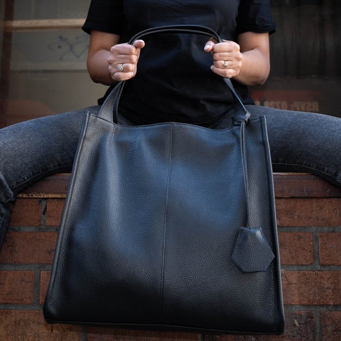 Geanta dama din piele naturala moale, model 268, de umar, Negru [6]