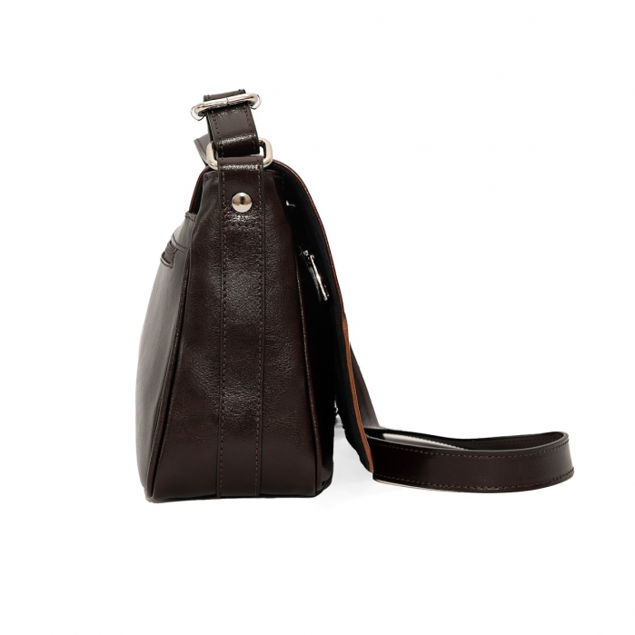 Geanta dama din piele naturala, model 127, de umar si crossbody, Maro [3]
