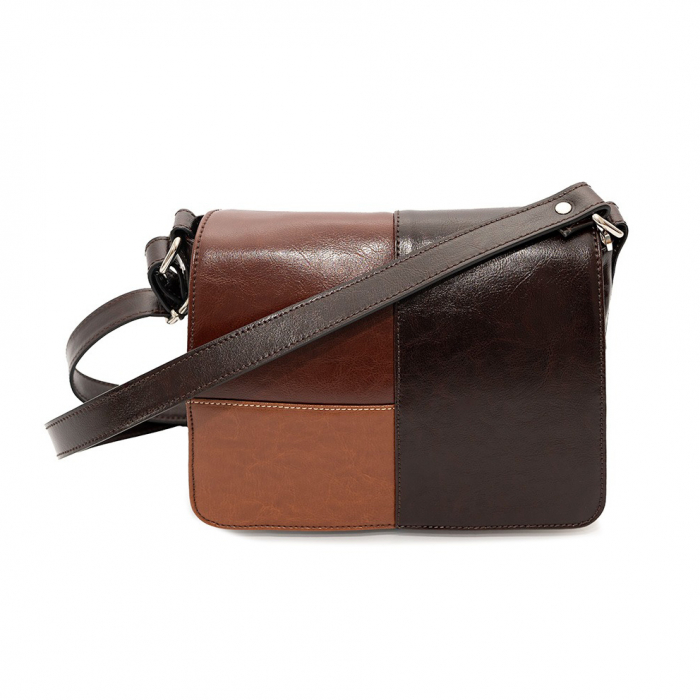 Geanta dama din piele naturala, model 127, de umar si crossbody, Maro [7]