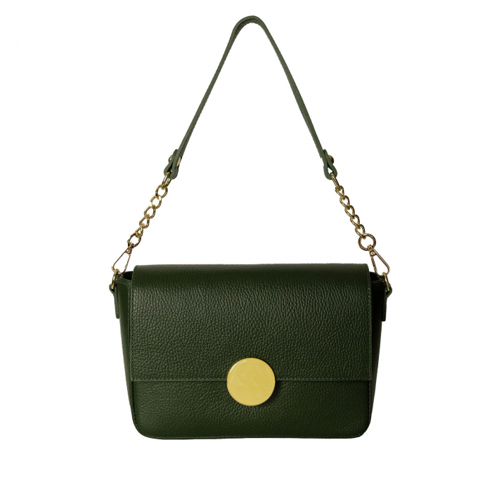 Geanta dama din piele naturala, model 20, Verde inchis [3]