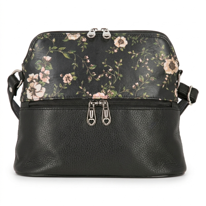 Geanta dama din piele naturala, model 239, de umar si crossbody Negru / multicolor [2]
