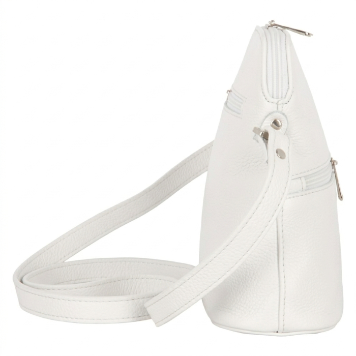 Geanta dama din piele naturala, model 239, de umar si crossbody Alb [3]