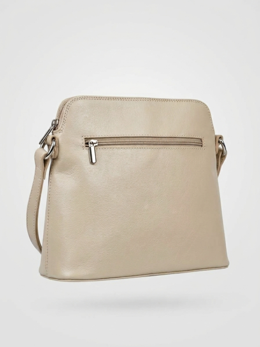 Geanta dama din piele naturala, model 239, de umar si crossbody Bej / Flori [3]