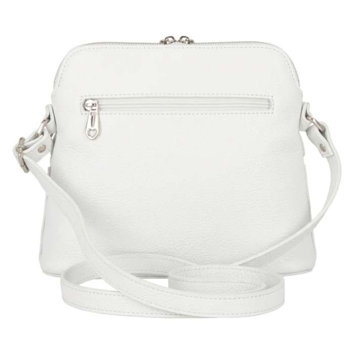 Geanta dama din piele naturala, model 239, de umar si crossbody Alb / Print [4]