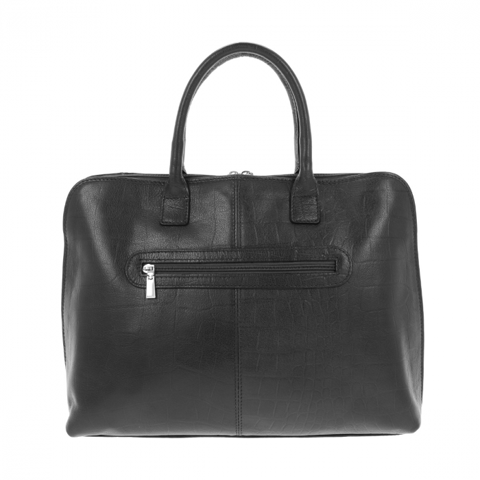 Geanta dama din piele naturala, model 248, Negru croco [3]