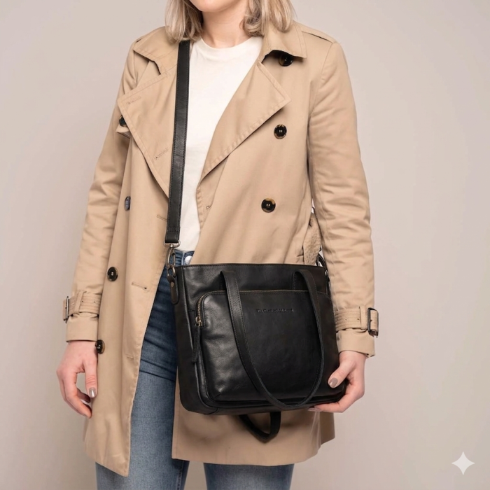 Geanta dama din piele naturala, The Chesterfield Brand, Alicante, Negru [2]