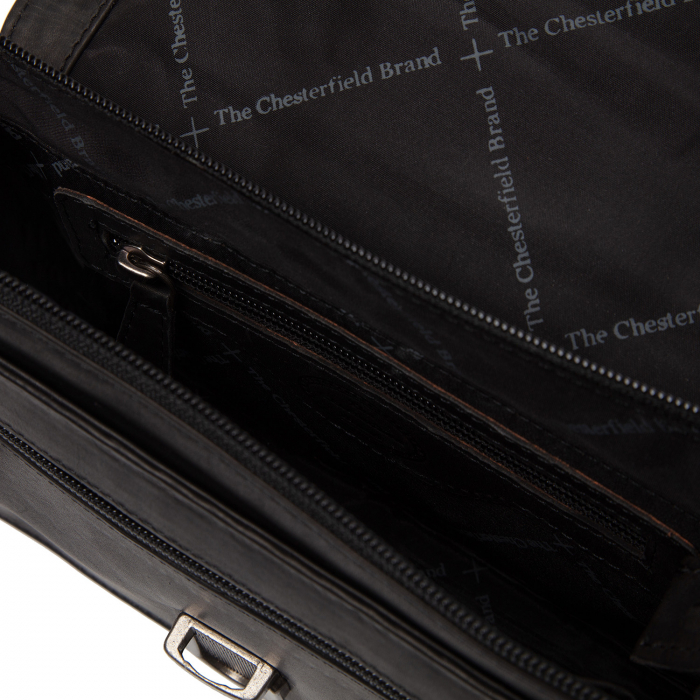 Borseta de mana si umar, barbati, The Chesterfield Brand, piele naturala, Lucca, Negru [3]