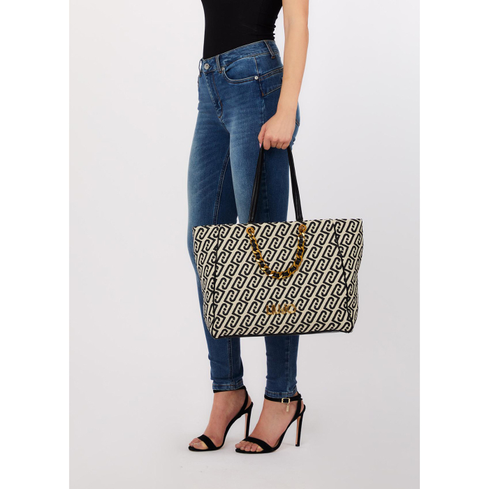 Geantă Damă de dimensiuni mari, Liu Jo, AA6116, Model Shaula, Negru / alb [2]