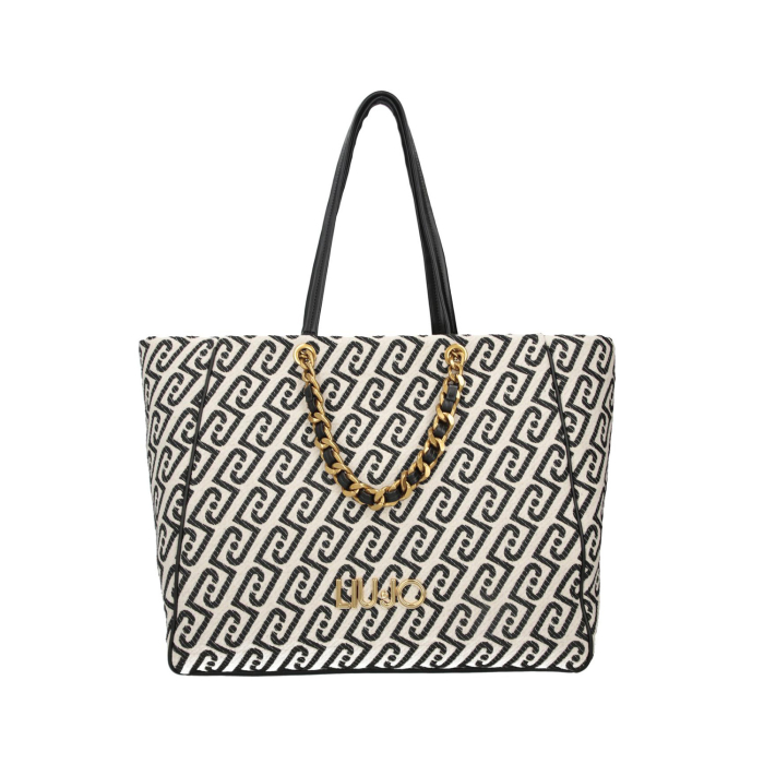 Geantă Damă de dimensiuni mari, Liu Jo, AA6116, Model Shaula, Negru / alb [4]