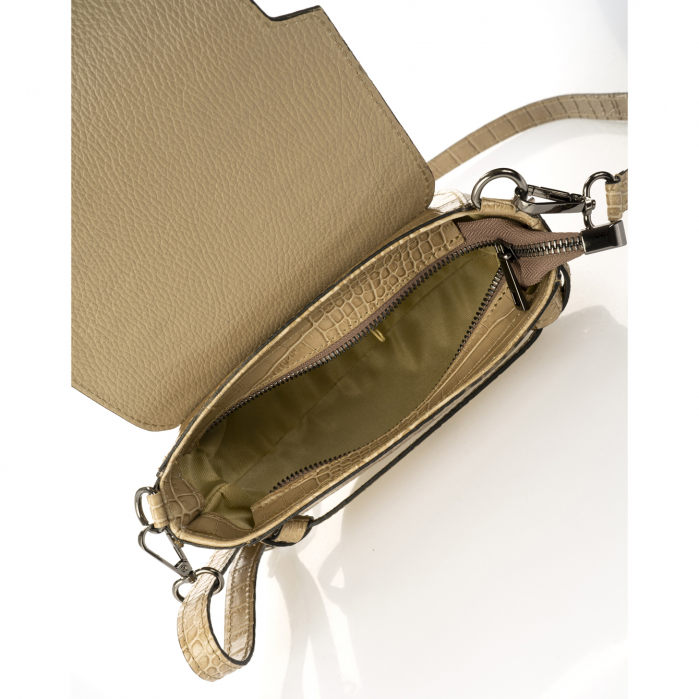 Geanta dama Massimo Castelli, din piele naturala, Krole 1387T, Taupe [3]