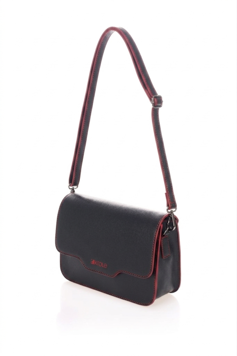Geanta dama Massimo Castelli, din piele naturala, model 16041, Negru/Rosu [3]