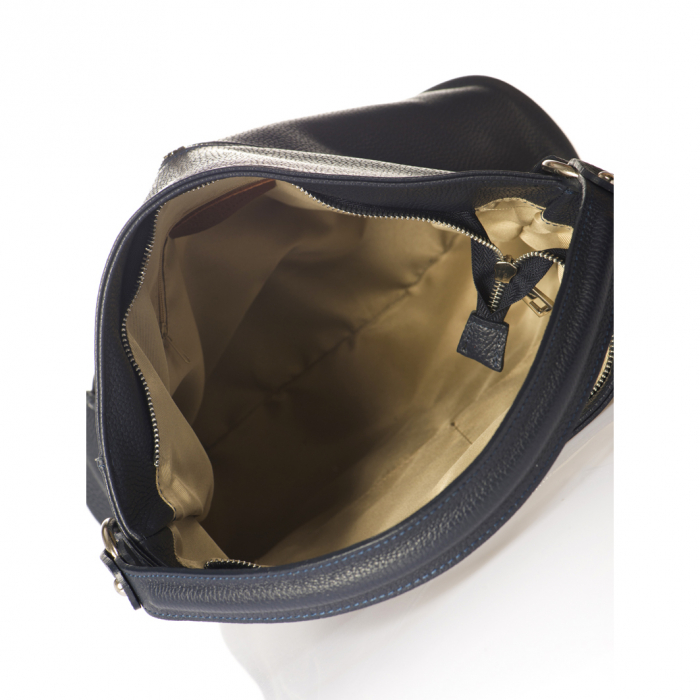 Geanta dama Massimo Castelli, din piele naturala, model 1975, Bleumarin [2]