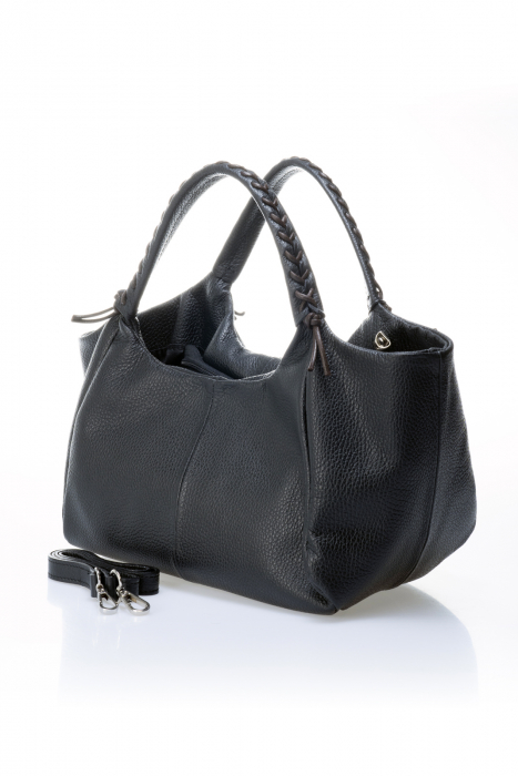 Geanta dama Massimo Castelli, din piele naturala, model 2640, Negru [2]