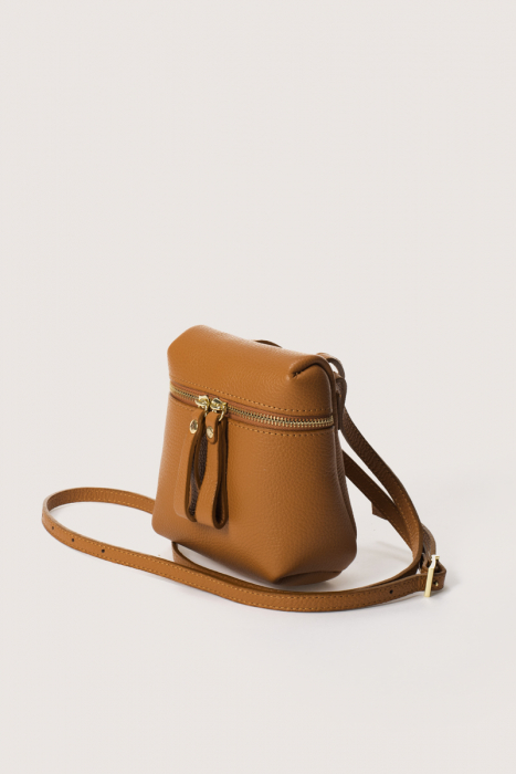 Geanta brau Massimo Castelli, din piele naturala, model 6046 , Maro coniac [2]