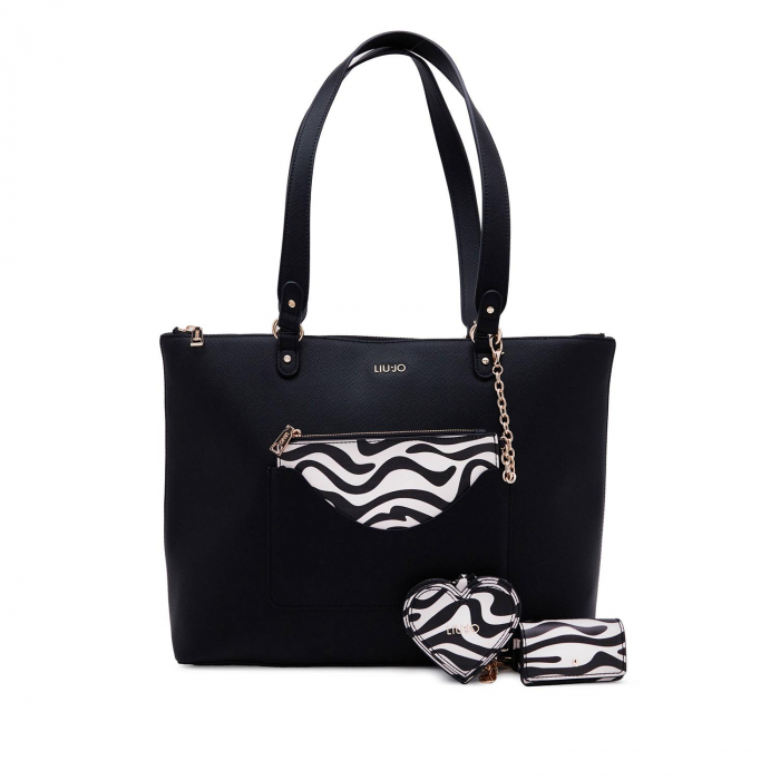 Geanta dama, shopper cu borseta inclusa, Liu Jo, AA4052, Negru [3]