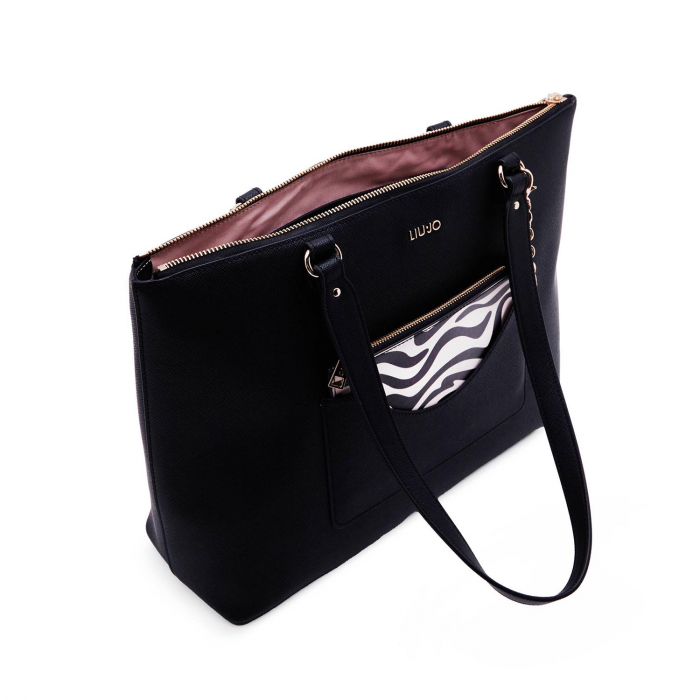 Geanta dama, shopper cu borseta inclusa, Liu Jo, AA4052, Negru [4]