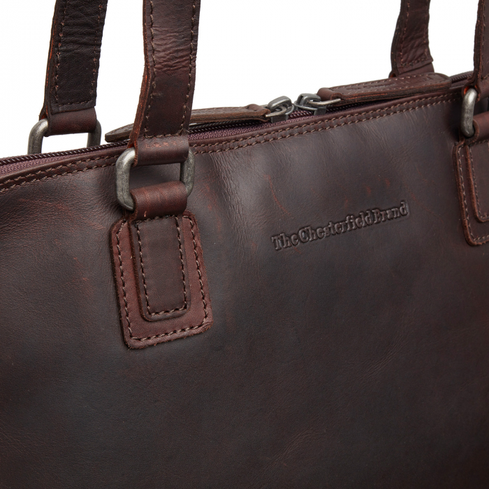 Geanta de dama, The Chesterfield Brand, din piele naturala de umar,Santorini, Maro Inchis [2]