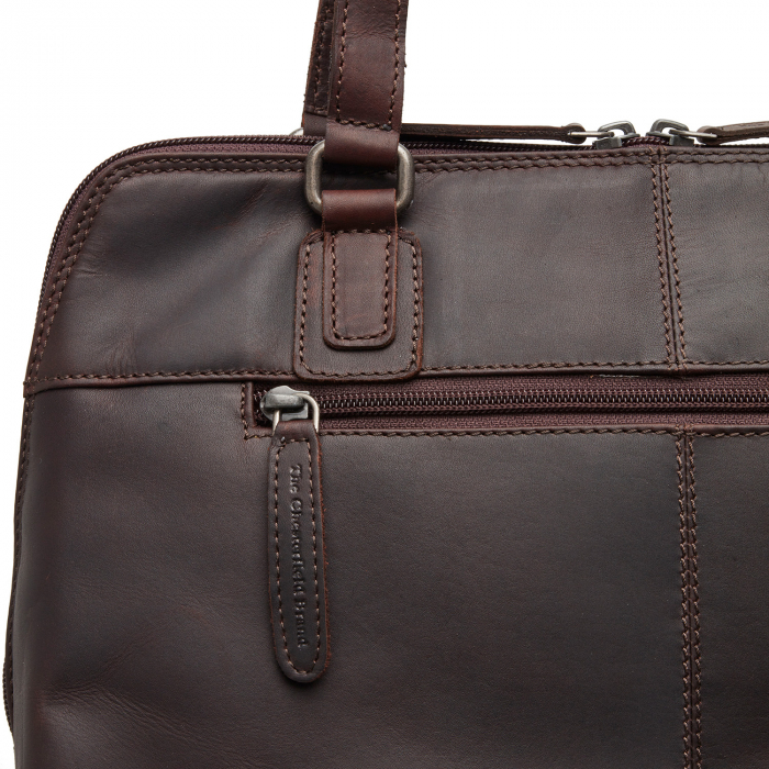 Geanta de dama, The Chesterfield Brand, din piele naturala de umar,Santorini, Maro Inchis [3]