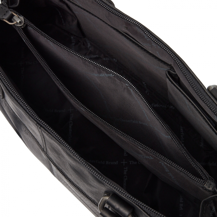 Geanta de dama, The Chesterfield Brand, din piele naturala de umar,Santorini, Negru [4]