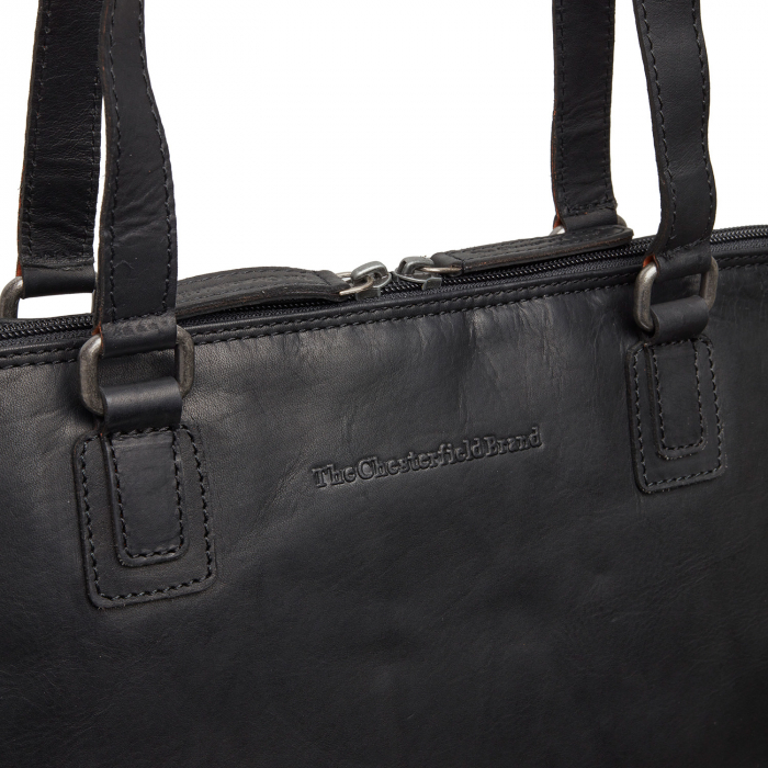 Geanta de dama, The Chesterfield Brand, din piele naturala de umar,Santorini, Negru [2]