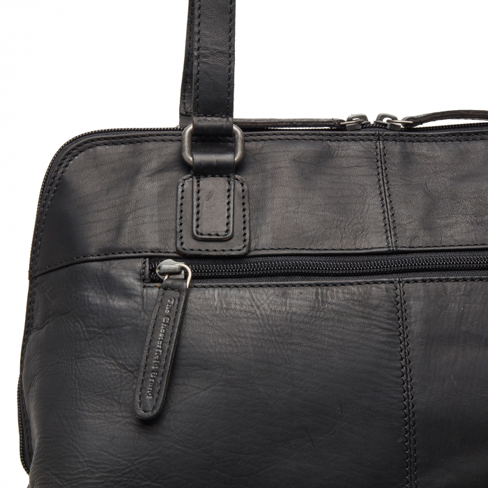 Geanta de dama, The Chesterfield Brand, din piele naturala de umar,Santorini, Negru [3]
