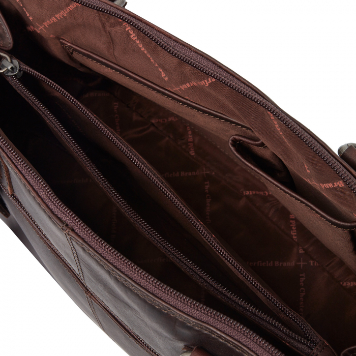 Geanta de dama, The Chesterfield Brand, din piele naturala de umar,Santorini, Maro Inchis [4]