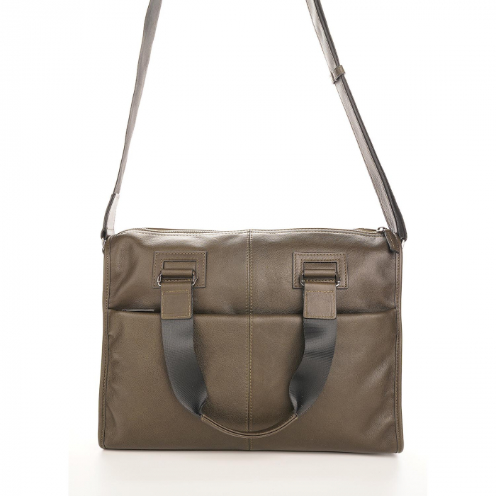 Geanta de acte din piele naturala, The Bond, seria 1131, Verde olive [3]