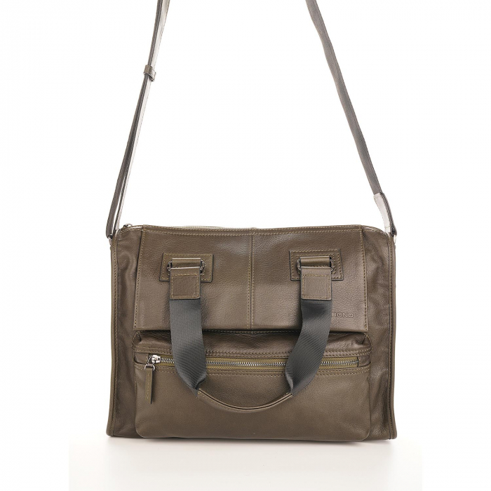 Geanta de acte din piele naturala, The Bond, seria 1131, Verde olive [2]