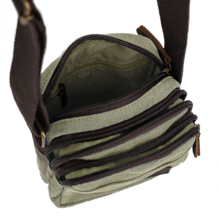 Geanta de barbati, Daniel ray, din material textil, seria Midland, Verde olive [2]