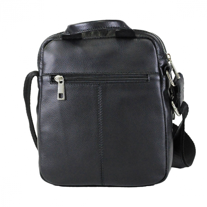 Geanta de barbati din piele naturala moale, model 058, Negru [2]
