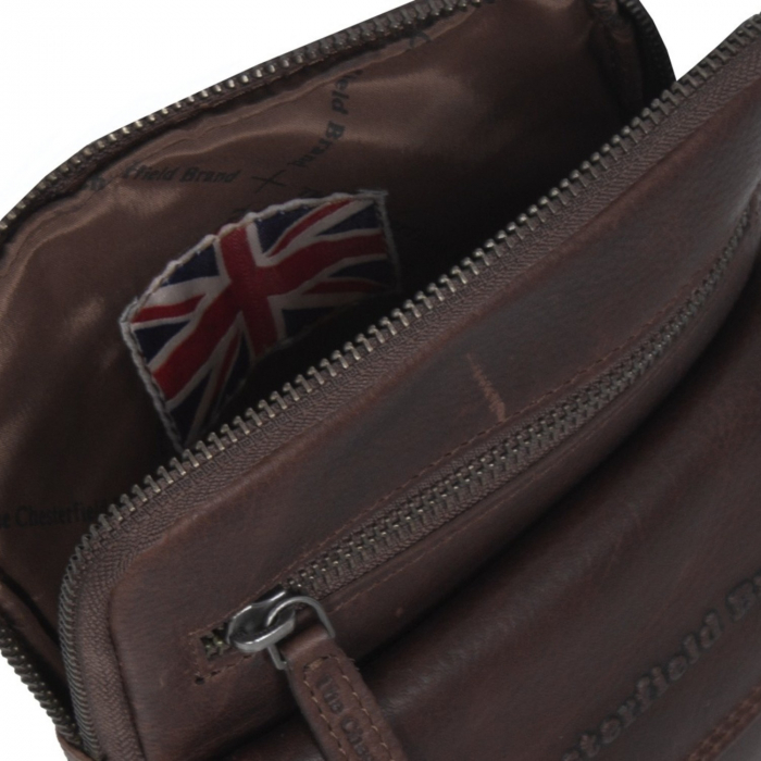 Geanta de barbati din piele naturala, The Chesterfield Brand, Lou, Maro inchis [2]