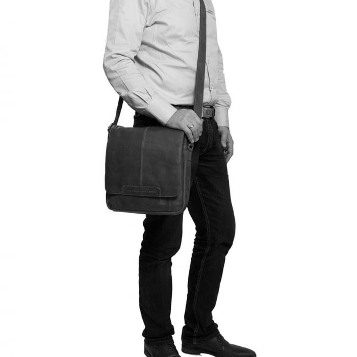 Geanta de barbati din piele naturala, The Chesterfield Brand, Raphael, Negru [2]