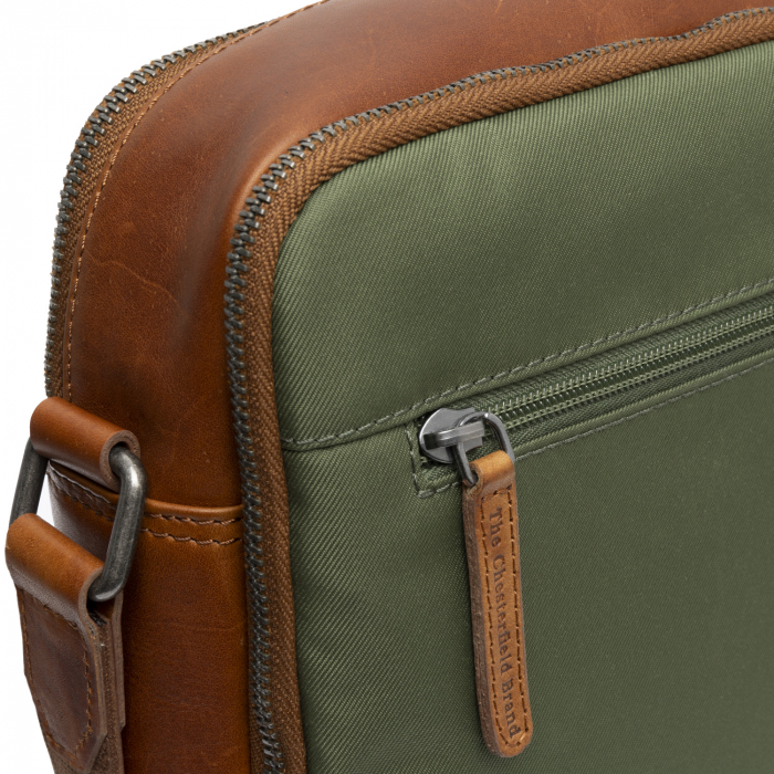 Geanta de barbati, The Chesterfield Brand, din nylon si piele, Arendal, Verde olive [3]